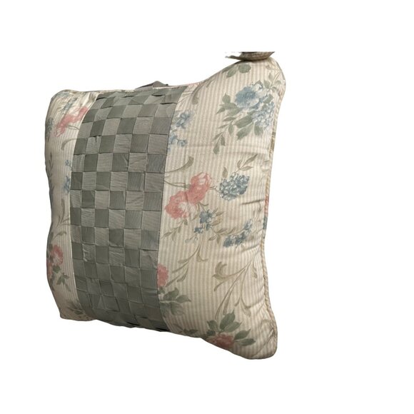 Chris Madden Floral Stripped Weaved Throw Pillow Set French Cottage Chic  Read - Picture 6 of 13